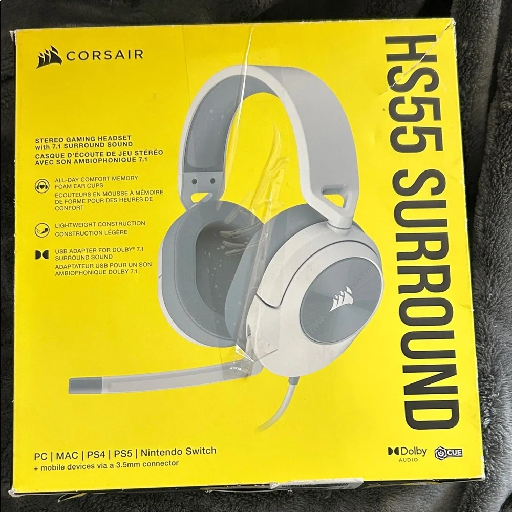 Corsair White Headset HS55 SURROUND
